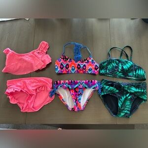 😍Lot of 3 bikini swimwear sets for girls size 4T